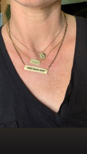 Name plate necklace brass OR silver