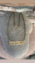 Load image into Gallery viewer, Name plate necklace brass OR silver