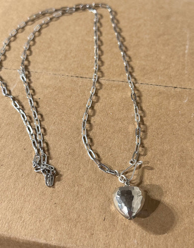 Puffy Disco heart convertible necklace