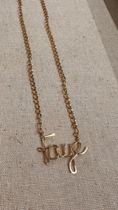 Wire name necklace