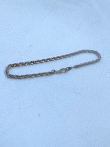 Twisted goldtone rope chain bracelet