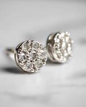 Load image into Gallery viewer, Stud 4 mm fourteen diamond cluster earrings