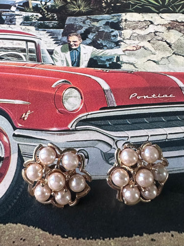 Coro faux pearl earrings