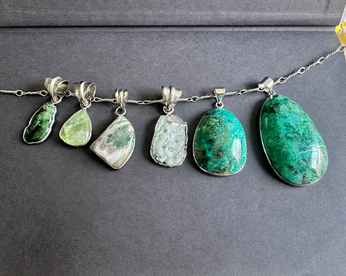 Sterling & stone pendant necklaces