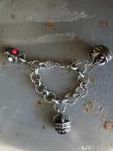 Load image into Gallery viewer, Etruscan silver chunky charm bracelet