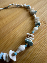 Load image into Gallery viewer, Pale blue and white shell choker