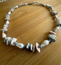 Load image into Gallery viewer, Pale blue and white shell choker