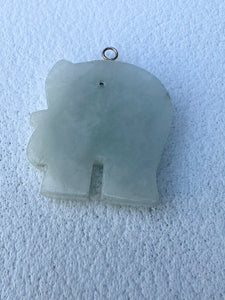 Jade elephant pendant with 14 K gold