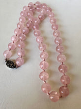 Load image into Gallery viewer, 10 mm rose quartz beaded necklace