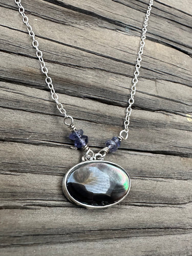 Grey moonstone oval