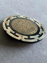 Load image into Gallery viewer, Vintage Mexico Alpaca Silver &amp; Gold Mayan Calendar Plaque Brooch Pin