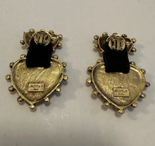 Load image into Gallery viewer, Jacky de G 80’s ornate heart earrings