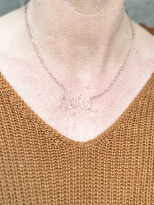 Wire name necklace