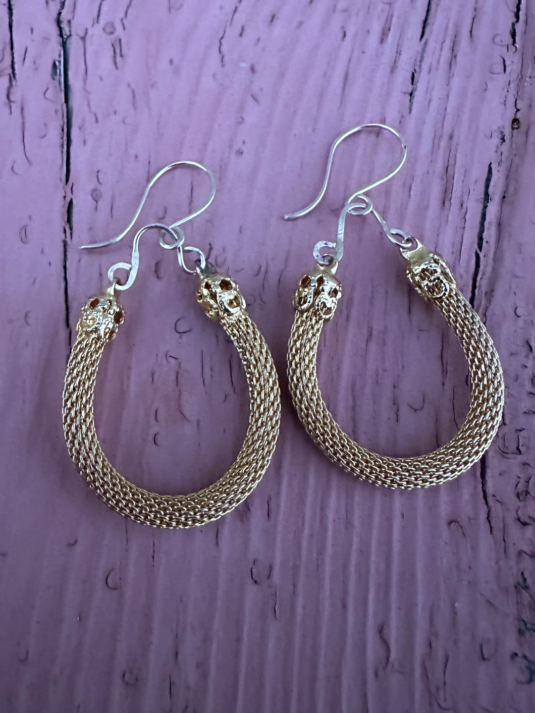 Gold mesh hoops