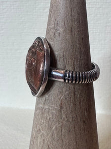 Copper coin ring (size 6)