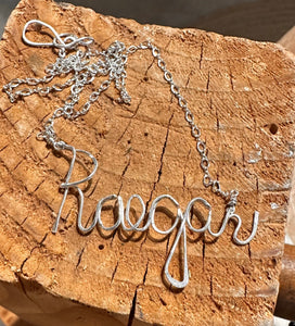 Wire name necklace