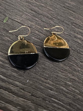 Load image into Gallery viewer, KC enamel and gold disc earrings