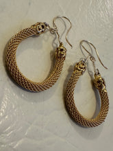 Load image into Gallery viewer, Gold mesh hoops