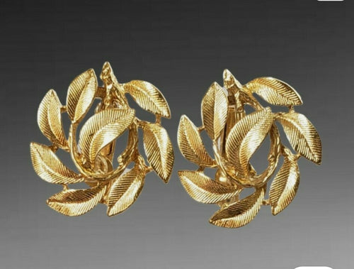 Napier gold tone leaves