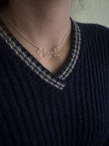 Wire name necklace