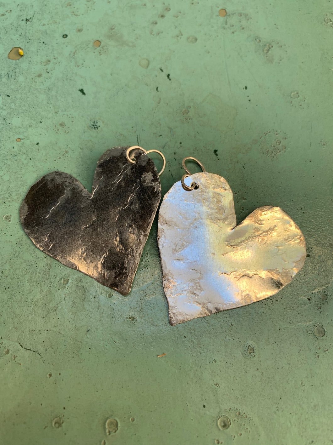 Solid hammered hearts