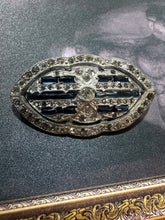 Load image into Gallery viewer, Art Deco style openwork navette brooch