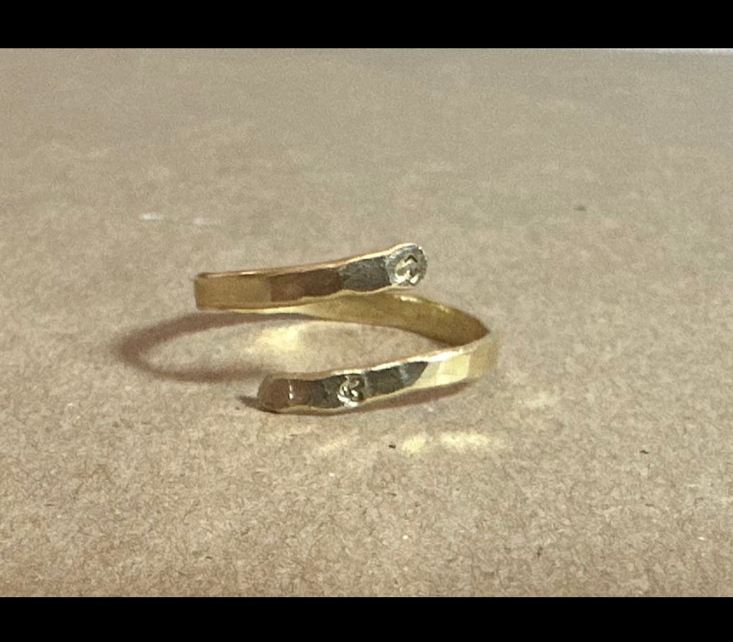 Gold Wrap ring with hearts