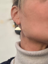 Load image into Gallery viewer, KC enamel and gold disc earrings