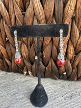Load image into Gallery viewer, Art Deco carnelian drop earrings