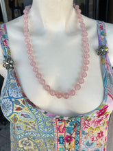 Load image into Gallery viewer, 10 mm rose quartz beaded necklace