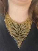 Load image into Gallery viewer, Gold chainmaille bib necklace