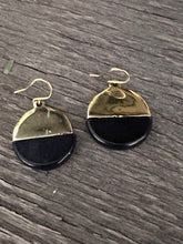 Load image into Gallery viewer, KC enamel and gold disc earrings