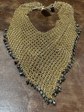Load image into Gallery viewer, Gold chainmaille bib necklace