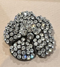 Load image into Gallery viewer, Rom signed rhinestone flower pin