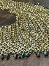 Load image into Gallery viewer, Gold chainmaille bib necklace