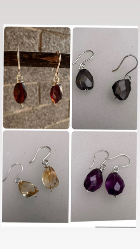 Hand cut gemstone earrings