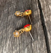 Load image into Gallery viewer, E. Bastheim mini coral and pearl earrings