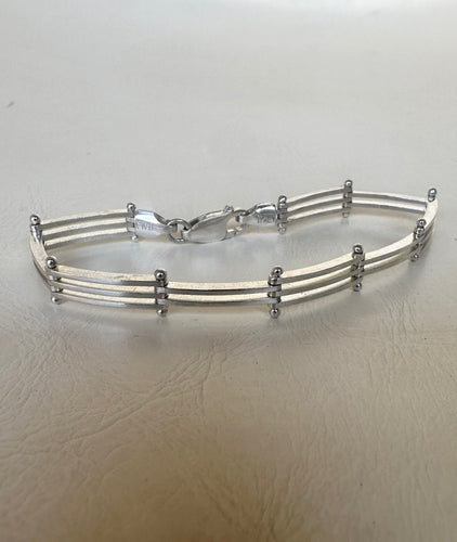 Sterling Italian gate-link  bracelet