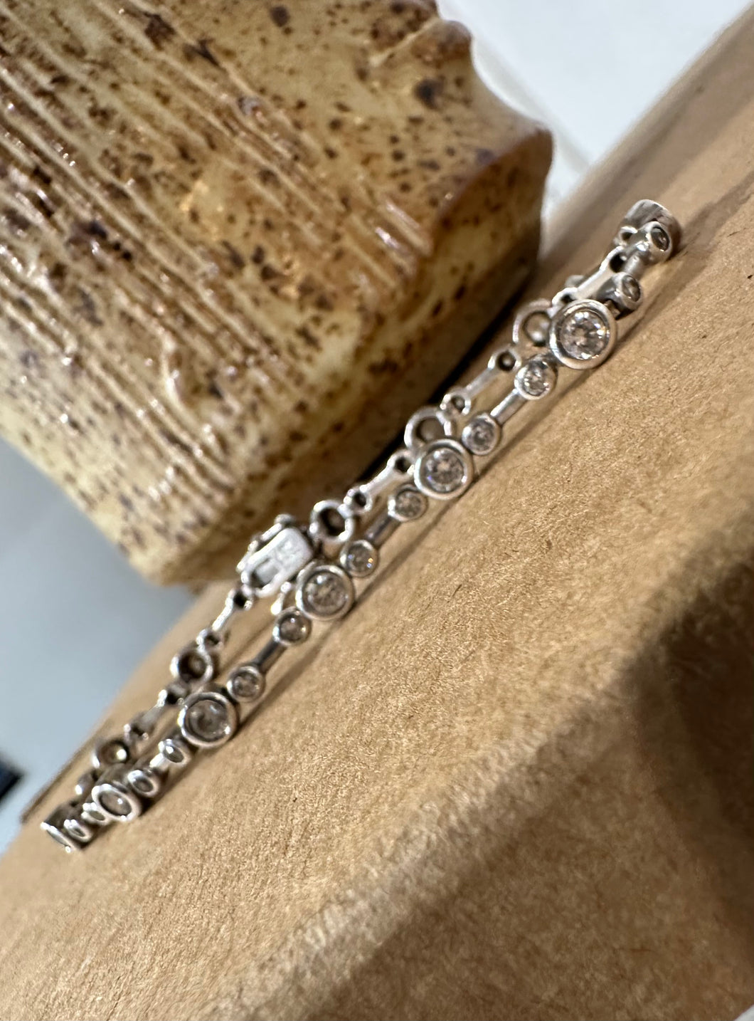 Stunning tennis sterling bracelet