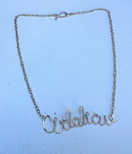 Wire name necklace