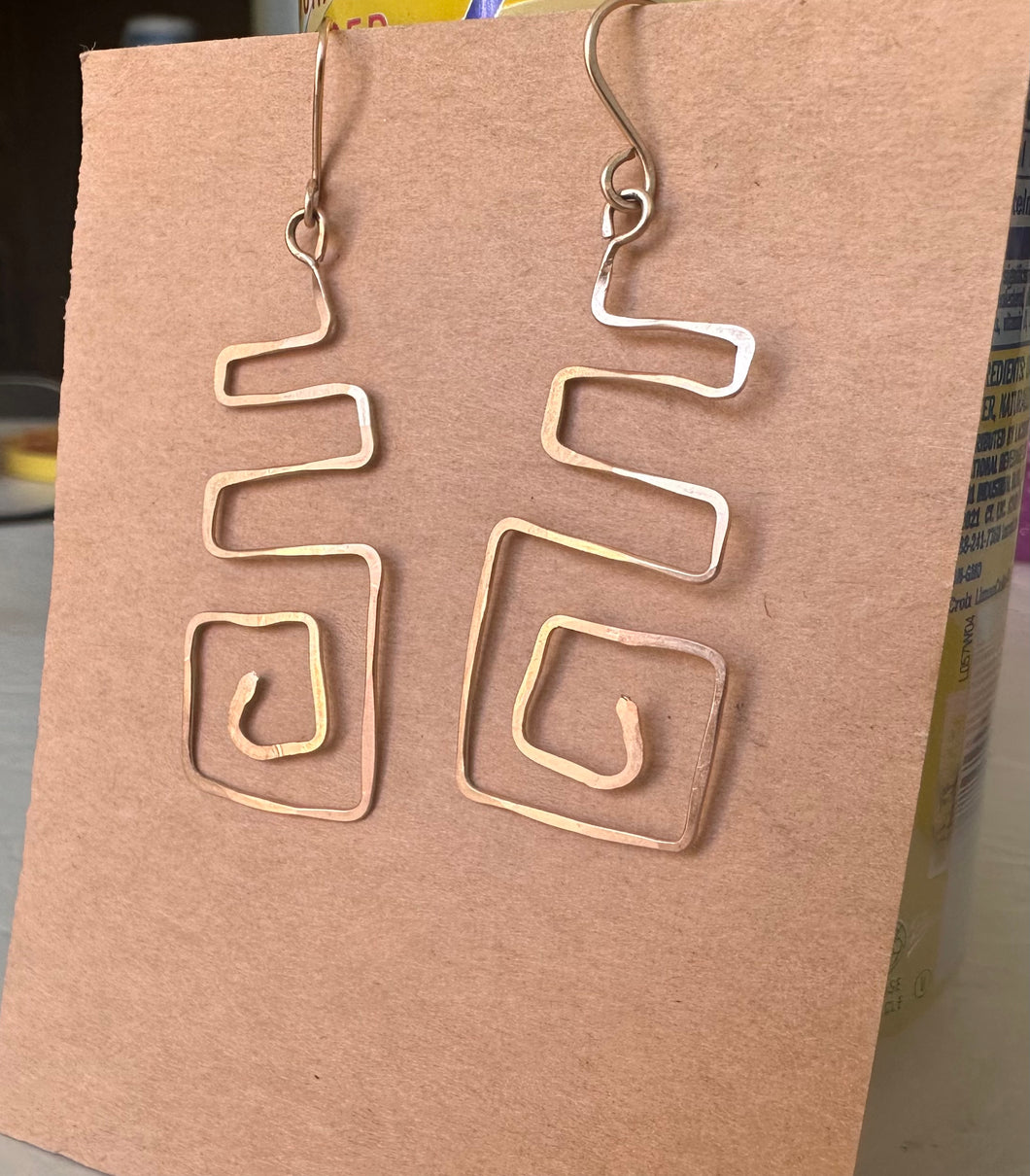 Inca inspired geometric earrings