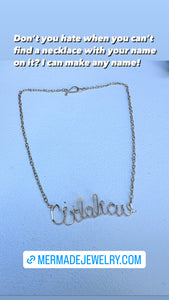 Wire name necklace