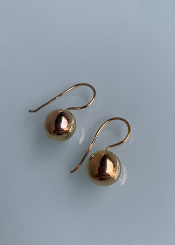 Gold ball drop earrings