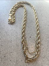 Load image into Gallery viewer, Long vintage gold triple chain