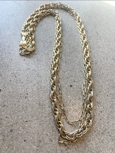 Long vintage gold triple chain