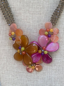 Nakamol flower bib necklace