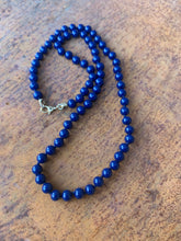 Load image into Gallery viewer, Monet glass knotted lapis necklace