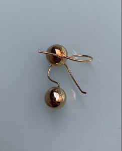 Gold ball drop earrings