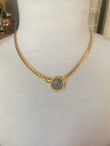 Vintage Carolee Faux Ancient Roman Coin Necklace