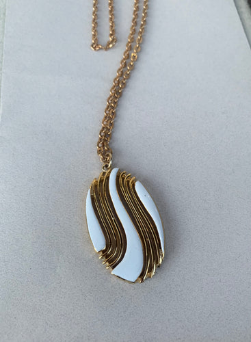 White oval pendant